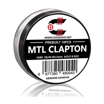 Coilology Předmotané spirálky Sandvik MTL Clapton Ni80 10ks 0,92ohm – Sleviste.cz