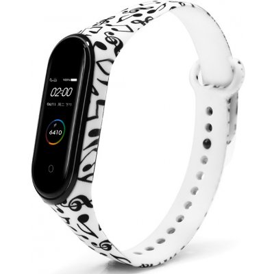 Mi-band.cz Xiaomi Náhradní náramek Mi Band 5/6/7 Noty na bílém MIBANDCZX00613 – Zboží Živě