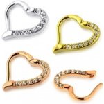Piercingate Kruh segment srdíčko s kamínky PKR00128 – Zboží Mobilmania