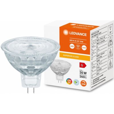 Ledvance LED žárovka MR16 GU5.3 5W = 35W 350lm 4000K Neutrální bílá 36° CRI90 12V Stmívatelná Superior