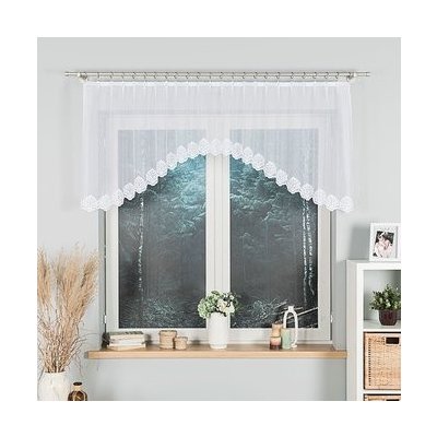 Dekorační oblouková krátká záclona na žabky ŽAKLINA 80 bílá 250x80 cm MyBestHome – Hledejceny.cz