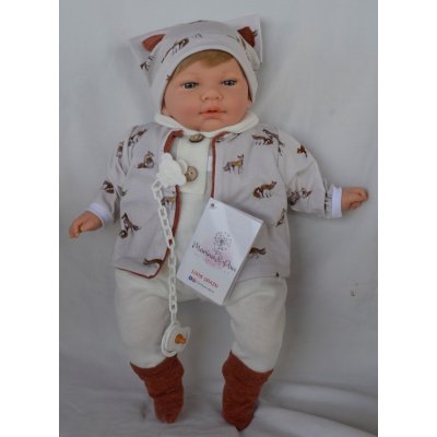 Marina & Pau Realistické miminko Míša chlapeček v kabátku s lištičkami Sweet Baby Foxy 42 cm – Zboží Mobilmania