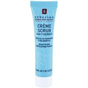 Erborian Detox 7 Herbs jemný peelingový krém pro obnovu povrchu pleti Creme Scrub (Beautifying Exfoliating Pearls) 15 ml