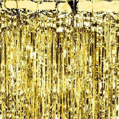 Dekorace závěs fóliový zlatý 90 x 250 cm – Zboží Mobilmania