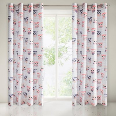 Takoy Závěs s potiskem růžových soviček do dětského pokoje-HF-351162 | 140 x 250 cm – Hledejceny.cz