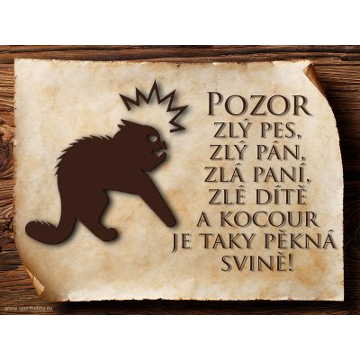Cedulky sport hobby Cedulka Vtipná cedulka Pozor zlý pes – Zboží Mobilmania