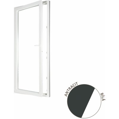 Aluplast jednokřídlové balkonové dveře 90 x 220 antracit/bílé levé – Zboží Mobilmania