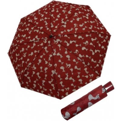 Doppler Mini Fiber Lovely 726465LC kočky dámský skládací deštník červený – Zboží Mobilmania