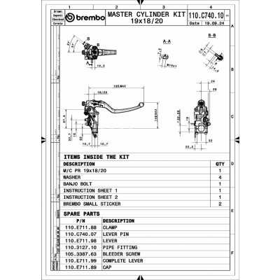 Válec ruční brzdy (jednostopé vozidlo) BREMBO 110C74010 – Sleviste.cz