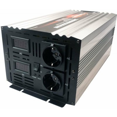 HOULI Power Inverter 12V/230V, 3000W/6000W, čistá sinusoida, 2 zásuvky HPZD0030U – Zboží Mobilmania
