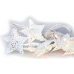 Solight LED řetěz vánoční hvězdy kovové bílé 10LED 1m 2x AA IP20 – Hledejceny.cz