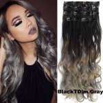 Girlshow Clip in sada OMBRE vlnitá odstín Black T Dim Gray – Hledejceny.cz