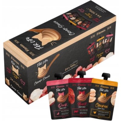 Fitmin For Life Cat cream sauce chicken duck and beef 24 x 100 g – Hledejceny.cz