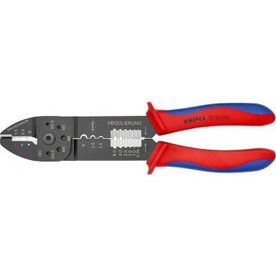 KNIPEX - kleště lisovací - 240mm - ke stříhání, odizolování drátů a lisování ok a konektorů, dvousložkové rukojeti (9732240) – Zboží Mobilmania