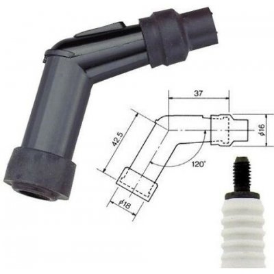 fajfka koncovka svíčky 120° - NGK VB05F 8032 – Hledejceny.cz