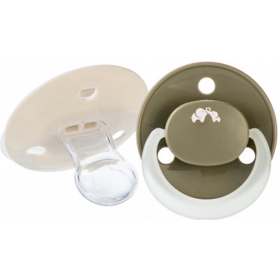 Bebeconfort šidítko silikon symetrické svíticí Sand/Green 2 ks – Zbozi.Blesk.cz