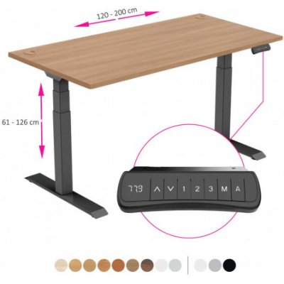 Ergo Interier Sky 120-200 x 80 cm višeň / černý – Zboží Mobilmania