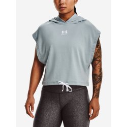 Under Armour dámská mikina s krátkým rukávem UA Rival Terry SS Hoodie Světle modrá