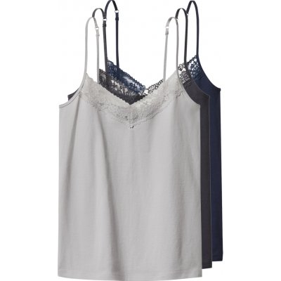 esmara dámský top se špagetovými ramínky 3 kusy navy modrá / šedá – Zboží Dáma