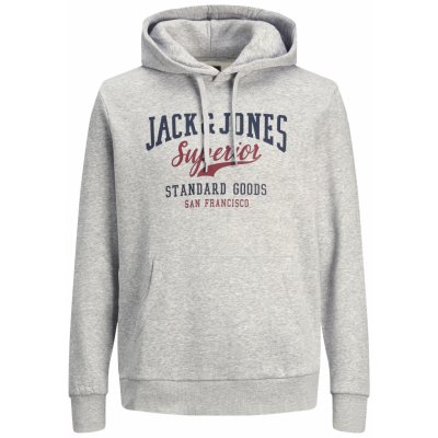 Jack&Jones mikina JJELOGO Regular Fit 12210824 Light Grey Melange – Sleviste.cz