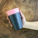 rCUP Black and Pink kelímek na kávu recyklovaný vodotěsný 227ml