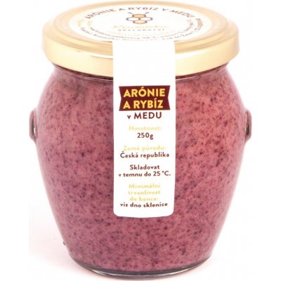 Včelařství Kvasnička Arónie a černý rybíz v medu 250 g – Zboží Dáma