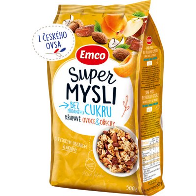 Super mysli bez přidaného cukru s ovocem a ořechy, 500 g – Zbozi.Blesk.cz