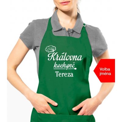 Kariban HobbyTriko Zástěra pro ženy se jménem Královna kuchyně Zelená – Hledejceny.cz