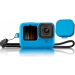 ROLLIN SILIKONOVÝ KRYT S KRYTKOU a POUTKEM PRO ochranu GoPro HERO 9 / 10 / 11 / 12 / 13 - MODRÝ GO_7173 – Zboží Živě