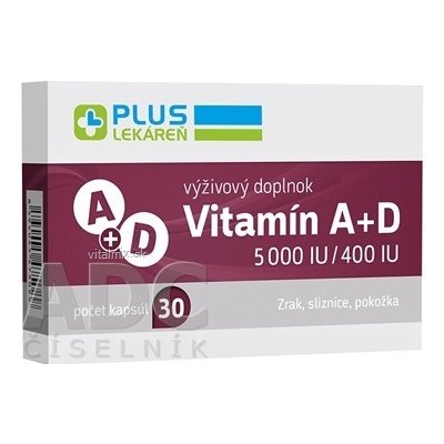 Plus Lékárna Vitamin A + D 5000 IU 400 IU 30 kapslí – Hledejceny.cz