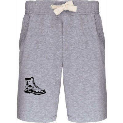 Dobrodružná bota černý potisk pohodlné kraťasy s potiskem – Sleviste.cz