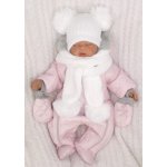 Z&Z Zimní prošívaná kombinéza s kožešinou a kapucí rukavičky sv.růžová – Zboží Dáma