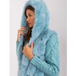 Italy Moda chlupatá vesta s kapucí at-kz-2379.96p turquoise – Zbozi.Blesk.cz