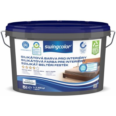 Swingcolor Silikátová barva interiérová, sněhobílá, 5 l 6243 T0005 0