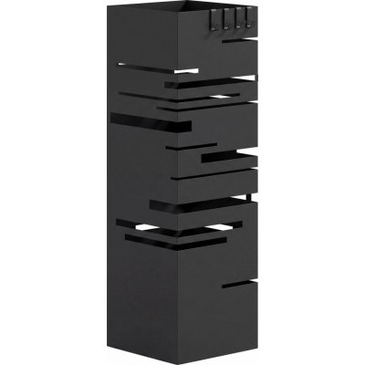 HOMCOM Kovový stojan na deštníky se 4 háčky 15,5 x 15,5 x 49 cm | černý – Zboží Dáma
