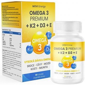 MOVit Omega 3 Premium+K2+D3+E 90 tobolek