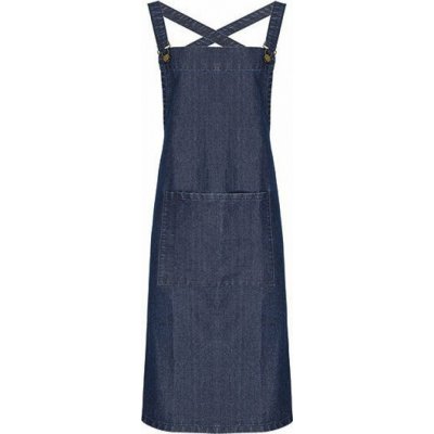 Premier Workwear Středně dlouhá zástěra Barista s křížením na zádech s kovovými očky v pase modrá indigo Pantone 2767 72x86cm PW129 – Zbozi.Blesk.cz