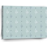 Sablio Obraz Modré a bílé lístky - 90x60 cm – Hledejceny.cz