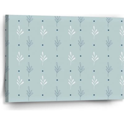 Sablio Obraz Modré a bílé lístky - 90x60 cm – Hledejceny.cz