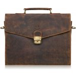 Paolo Peruzzi Pánská aktovka z pravé kůže s klíčem Peruzzi vintage hnědá – Hledejceny.cz