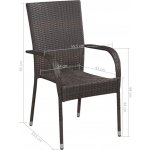 Nábytek XL 44237 Stohovatelné zahradní židle 2 ks polyratan hnědé – Hledejceny.cz