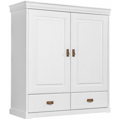 AV interiery Prádelník Piemonte 130x50x142 bílá, provensálský styl – Zboží Dáma