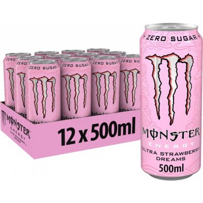 Monster Energy Ultra Strawberry Dreams bez cukru jahoda 12 x 0,5 l – Zboží Dáma