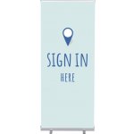 Jansen Display Set Roll-baneru Budget s vytištěným motivem, Přihlášení, modrý, anglicky, 870 x 2080 mm – Hledejceny.cz