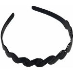 Plastová čelenka černá lesklá - spojená vlnka – Hledejceny.cz