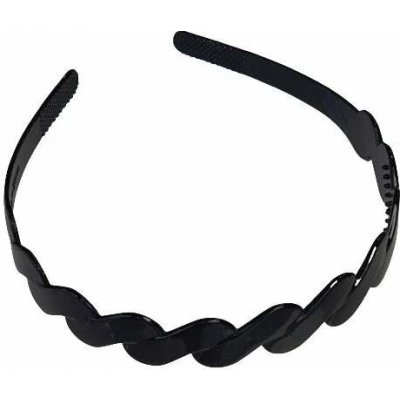 Plastová čelenka černá lesklá - spojená vlnka – Hledejceny.cz