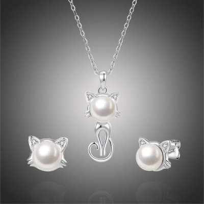 Gracae Silver Jewellery stříbrná souprava šperků Kitty kočka SET2068-YN1016 YE1760 Stříbrná