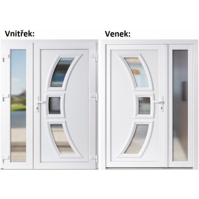 Soft Dvoukřídlé vchodové plastové 3D 5901+Sklo Nisip Bílá/bílá pravé 150 x 200 cm – Hledejceny.cz