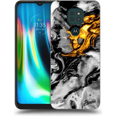 Pouzdro Picasee silikonové Motorola Moto G9 Play - Black Gold 2 černé