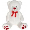 Plyšák Alltoys medvěd bílý s červenou mašlí 100 cm